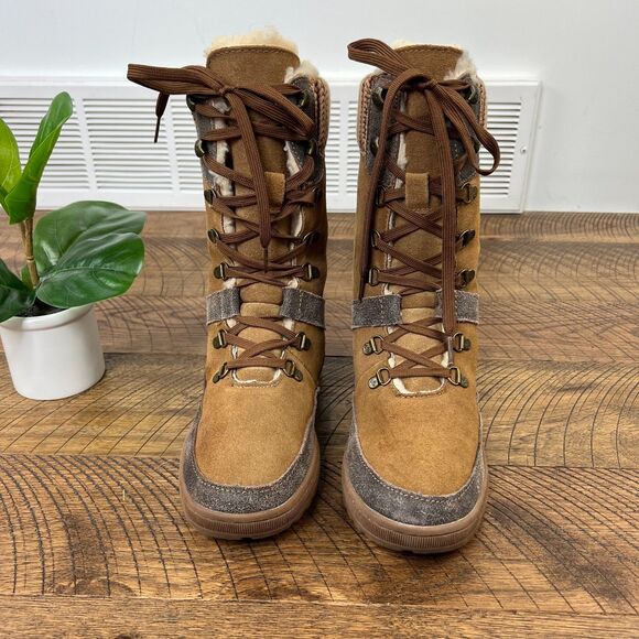 BEARPAW 9 womens Serena Suede Lace Up Winter Boots - Picture 3 of 8